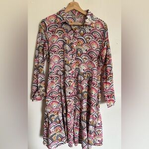 Dress Addict June Button Down Babydoll Tiered Dress Size Medium